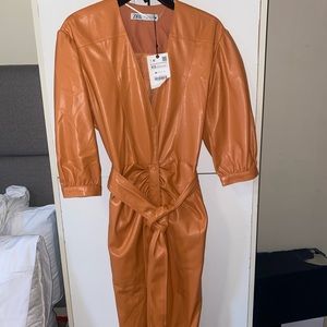 Zara leather dress perfect for fall